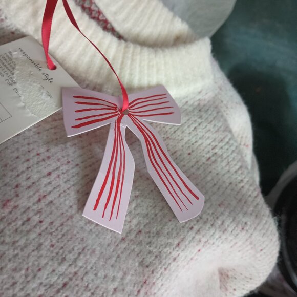 NEW A New Day™ Women's Holiday Crewneck Pullover Sweater  Cream/Red Cherries XXL - Picture 7 of 7